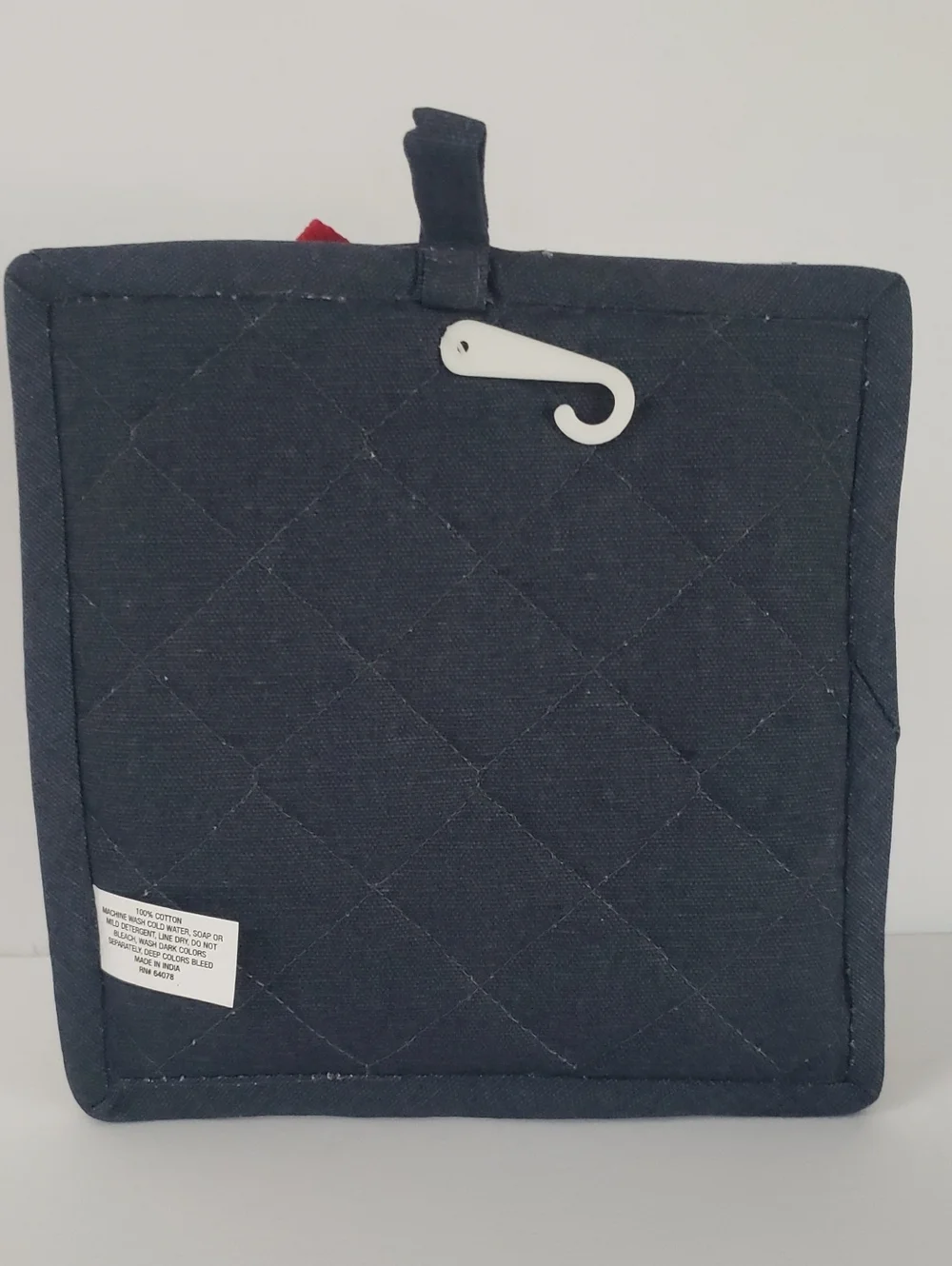 Navy Quilted Buoy Design Pot Holder with 100% Cotton Buoy Print Towel Set